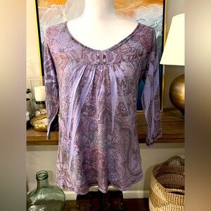 2/$20 Women's Pretty Purple Paisley Top Small S